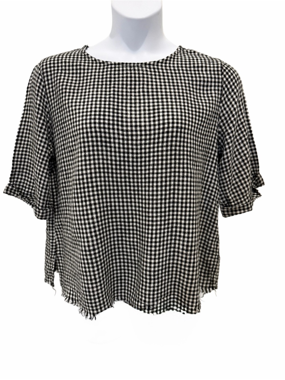 Multiple Gingham Crop Top. Large
